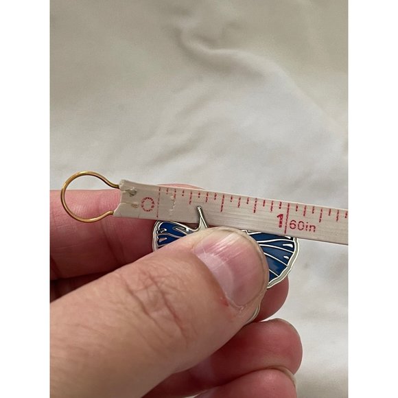 Butterfly Silver and 2-Tone Blue & Corral Color Resin Lapel Pin / Brooch - Picture 8 of 10